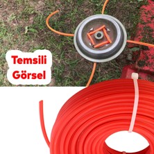 Badem10 Motorlu Tırpan Altı Köşe Misina 4 mm 30 Metre Çim Ot Biçme Teli Extra Güçlü Plastik