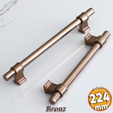 Badem10 Hisar Bronz Metal Kulp 224 Mm-22.4 cm Mobilya Mutfak Çekmece Dolap Kapak Dolabı Kulpları Kulbu Kulpu