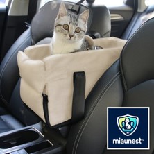 Xpermate Miaunest™ Kedi Taşıma Çantası Kedi Seyahat Çantası Araba Içi Yatak ve Kedi Çantası Bej