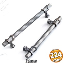 Badem10 Arsin Füme Metal Kulp 224 Mm-22.4 cm Dolap Mobilya Mutfak Kapak Çekmece Dolabı Kulpları Kulbu Kulpu