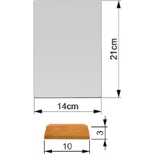 Decorita Masaüstü Makyaj Aynası - Ahşap Stantlı Dikdörtgen Ayna 12,5 cm x 21 cm