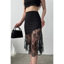 Veform Dantel Detaylı Kadın Şık Etek DFL4014