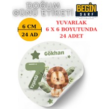 Begin Sarf 3 cm 4 cm 5 cm 6 cm Doğum Günü Hatırası Kişiye Özel Kendinden Yapışkanlı Etiket Yuvarlak 010