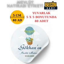 Begin Sarf 3 cm 4 cm 5 cm 6 cm Mevlüt Hatırası Kişiye Özel Kendinden Yapışkanlı Etiket Yuvarlak 001