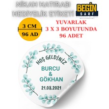 Begin Sarf 3 cm 4 cm 5 cm 6 cm Nikah Hatırası Etiketi Kendinden Yapışkanlı Kişiye Özel Yuvarlak 002