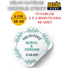 Begin Sarf 3 cm 4 cm 5 cm 6 cm Nikah Hatırası Etiketi Kendinden Yapışkanlı Kişiye Özel Yuvarlak 002