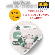 Begin Sarf 3 cm 4 cm 5 cm 6 cm Doğum Günü Hatırası Kişiye Özel Kendinden Yapışkanlı Etiket Yuvarlak 008