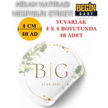 Begin Sarf 3 cm 4 cm 5 cm 6 cm Nikah Hatırası Etiketi Kendinden Yapışkanlı Kişiye Özel Yuvarlak 004