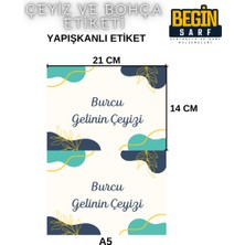 Begin Sarf A4 A5 A6 35 Adet Çeyiz Bohça Koli Paket Etiketi Isme Özel Yapışlanlı Etiket 021