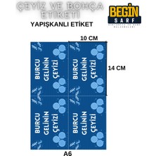 Begin Sarf A4 A5 A6 35 Adet Çeyiz Bohça Koli Paket Etiketi Isme Özel Yapışlanlı Etiket 016