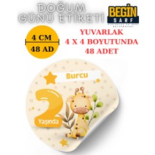 Begin Sarf 3 cm 4 cm 5 cm 6 cm Doğum Günü Hatırası Kişiye Özel Kendinden Yapışkanlı Etiket Yuvarlak 005