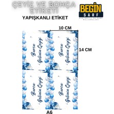 Begin Sarf A4 A5 A6 35 Adet Çeyiz Bohça Koli Paket Etiketi Isme Özel Yapışlanlı Etiket 020