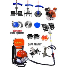 Deko Turkey Ultra Dynamix Seri Benzinli Sırt Tipi Tırpan 20HPX Motor Çim Çayır Biçme + Toprak Eşeleme Çapa Set