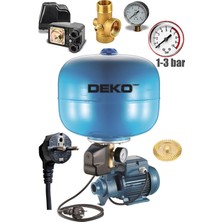 Deko Turkey 24LT Paslanmaz Tank + Hidrofor Motoru 2 Kat 2 Daire Paket Hidrofor Seti Santrifüj Full Bakır Pompa