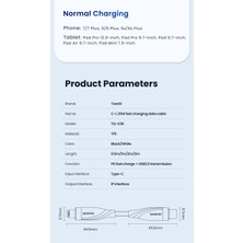 Toocki  20W Pd Type C To  Lightning Ultra Hızlı Şarj Kablosu 100 cm iPhone 14,13,12,11 Pro, Max ,uyumlu