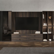 Enza Home Parma Çekmeceli Tv Sehpası - Koyu Ceviz