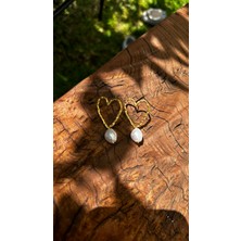 Queen Accessory Çelik Inci Detay Kalp Küpe