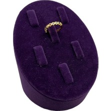 Megass Dekor Yerli Üretim Süet Kumaş Mor Renk Çoklu Tırnaklı Yüzük Sergileme Aksesuar