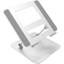 Coverzone Tablet ve Notebook Stand Kaliteli Tok Alüminyum Alaşım Profesyonel Tablet Standı Ayarlanabilir Kompak ve Kullanşlı 11 Ila 16 Inç Macbook Laptop Stand Silver Renk ZR641