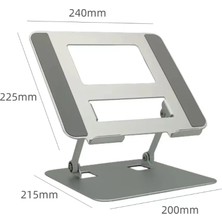 Coverzone Tablet ve Notebook Stand Kaliteli Tok Alüminyum Alaşım Profesyonel Tablet Standı Ayarlanabilir Kompak ve Kullanşlı 11 Ila 16 Inç Macbook Laptop Stand Silver Renk ZR641