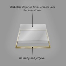 Soyut Sanatın Altın Yansımaları: Üçlü Metal Çerçeveli Tablo Takımı /s