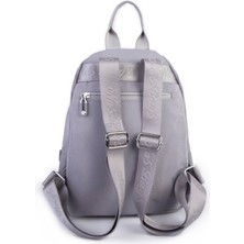Nas Bag Kadın Water Proof Ultra Hafif Çift Gözlü Orta Boy Sırt Çantası Gri
