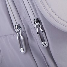 Nas Bag Kadın Water Proof Ultra Hafif Çift Gözlü Orta Boy Sırt Çantası Gri