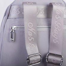 Nas Bag Kadın Water Proof Ultra Hafif Çift Gözlü Orta Boy Sırt Çantası Gri