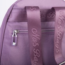 Nas Bag Kadın Water Proof Ultra Hafif Çift Gözlü Orta Boy Sırt Çantası Mor