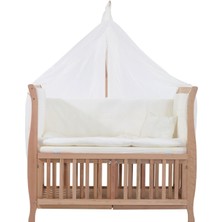 Hoffie Naturel Terra Lux Ahşap Anne Yanı Bebek Beşiği Park Beşik 60X120 Uyku Seti ve Yataklı