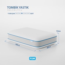 FOM Tombik Full Ortopedik Masaj Etkili Konforlu Visco Yastık, Ortopedik, 60 X 40 X 13, Beyaz