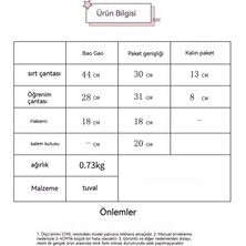 YC1 Okula Dönüş Malzemeleri Dört Parçalı Okul Çantası Seti (Yurt Dışından)