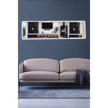 Olcay Aksesuar Yatay 150X43 cm Hol Konsol Dresuar  Antre Koridor Aynası Salon Banyo Wc Aynası