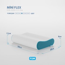 FOM Mini Flex Visco Çocuk Ve Seyahat Uyku Yastık, Ortopedik, 50 X 30 X 11/9, Açık Mavi