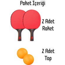 Telvesse 4'lü Masa Tenisi Raketi Seti Çift Katmanlı Pinpon Raketi Topu Set