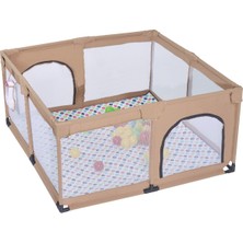 Hoffie Playard Güvenli Bebek ve Çocuk Oyun Alanı Oyun Parkı 125X125 Oyun Matı Topları ve Yataklı