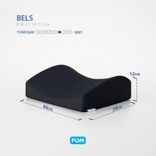 Fom Bels Visco Konforlu ve Rahatlatıcı Bel Destek Yastık, Ortopedik, 40 cm x 34 cm x 12 cm, Siyah