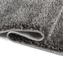 Eurobano Gri Synergy Işıltılı Kaymaz Tabanlı Yıkanabilir 2'li Set Banyo Halısı Paspas Seti 60 x 100 cm