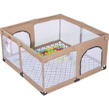 Hoffie Playard Basket Potalı Güvenli Bebek ve Çocuk Oyun Alanı Oyun Parkı 125X125 Oyun Matı/ Toplar Yataklı