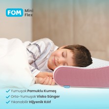 FOM Mini Flex Visco Çocuk Ve Seyahat Uyku Yastık, Ortopedik, 50 X 30 X 11/9, Pembe