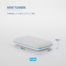 FOM 2'li Mini Tombik Visco Uyku Seyahat Yastık, Pamuk Bebek Yastık Kampanyası, 50 X 30 X 10, Açık Mavi