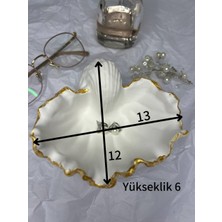 Altın Istiridye Takı Tabağı, Deniz Kabuğu Sunumluk, Istiridye Dekoratif Obje, Altın Istiridye