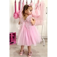 Modaviki Kelebek Detaylı Elbise Pembe MDVK142