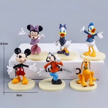 Meyra Accessories Anime Disney 6'lı Figür Seti Mickey Mouse ve Arkadaşları Sevimli Hediyelik Mini Figürler Masa Üstü Oyuncak Süs