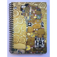 Colornote Papirüs Tuval, Çizgili Defter, Spiralli Sert Kapaklı (Ön Kapak Görseli; Kucaklama- Gustav Klimt) 16 x 23 Cm, 100 Yaprak