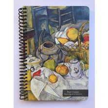 Colornote Papirüs Tuval, Çizgili Defter, Spiralli Sert Kapaklı  (Ön Kapak Görseli; Meyve Sepeti ile Natürmort) 16 x 23 CM,100YAPRAK