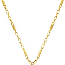Bilezikci Versace Halkalı Altın Zincir Kolye 14 Ayar 50 Cm.