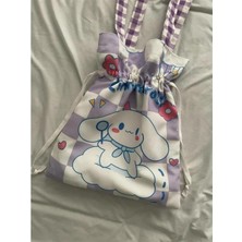 Attach Cinnamoroll Kawaii Büzgülü Bez Çanta