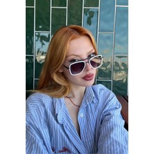 Falan Eyewear Label Kadın Güneş Gözlüğü Siyah-Beyaz