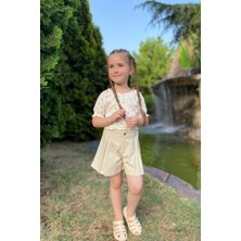 Mia Bambim Pileli Taş Rengi Şort